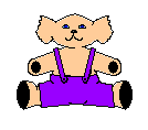 cream boy teddy in suspenders