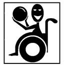 disabled wheelchair bound man playing with a ball